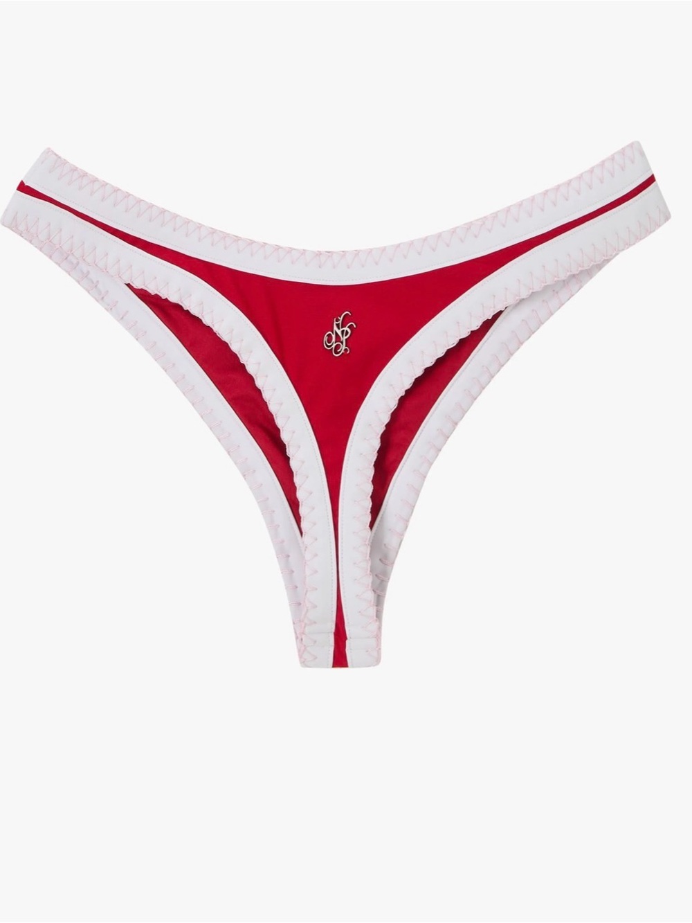 NUDE PROJECT Coralite Red and White Bikini Bottom
